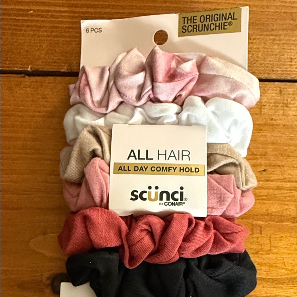 Scunci Hair Scrunchies Set - Black, Pink, Red, White, Brown and Head wraps - Picture 4 of 7